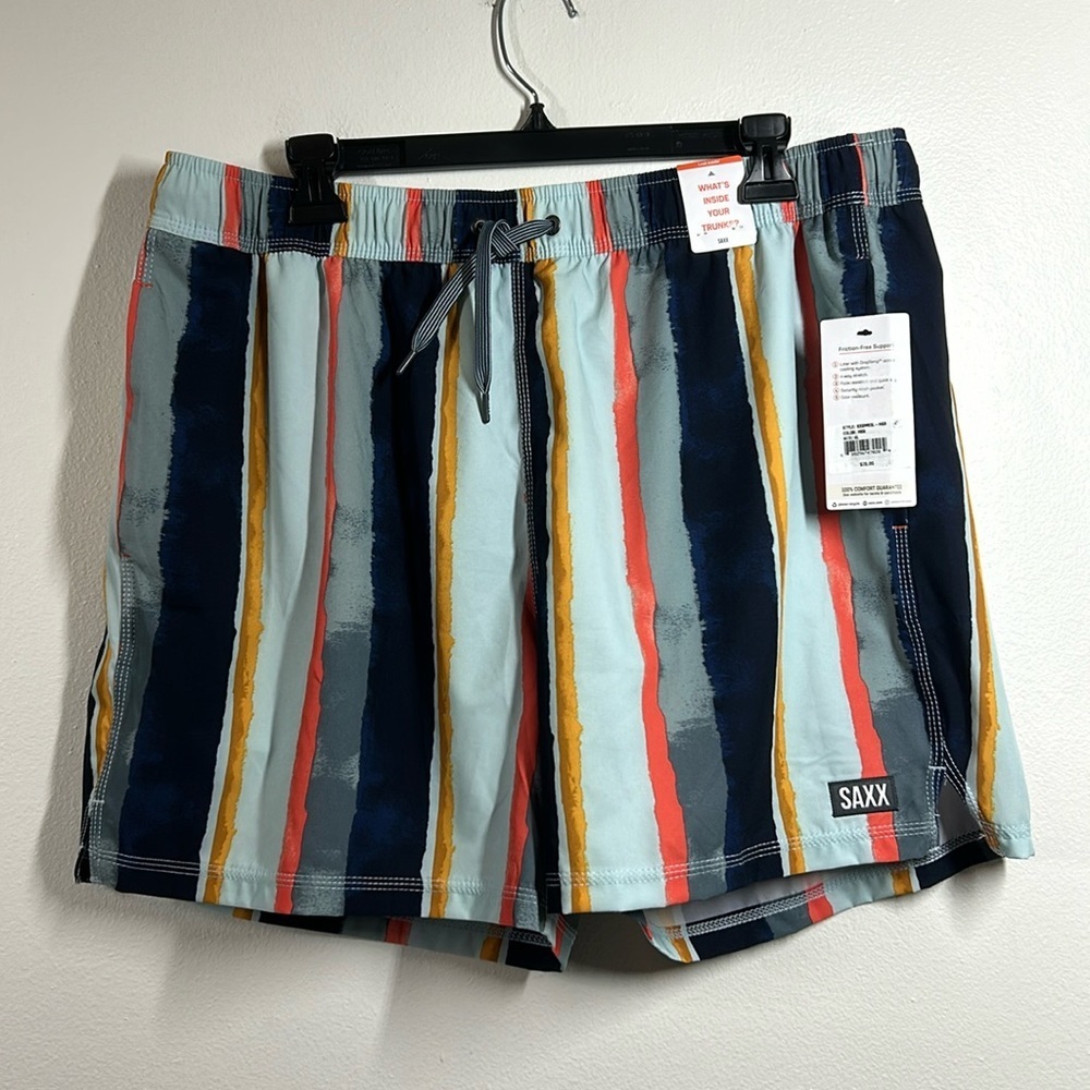 Saxx Oh Buoy 5” 2N1 DropTemp Cooling Liner Ballpark Pouch Swim Trunks Shorts NWT